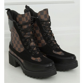 Botas pretas com cordões de trabalho NS169P Preto castanho 1