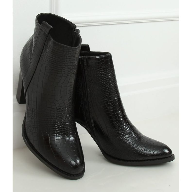 Preto pele de cobra salto alto UK10 preto 1