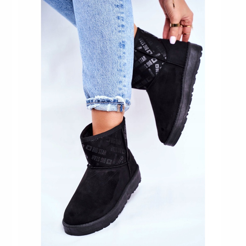 Botas pretas quentes de neve femininas Big Star GG274556 preto 2