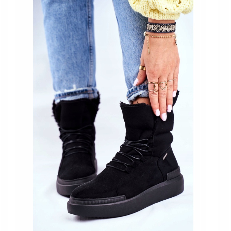 Botas de neve femininas Big Star Black GG274990 preto 2