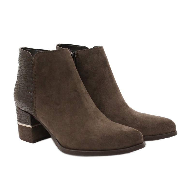 Gamis Botas de camurça elegantes femininas 4005 Brown marrom 4