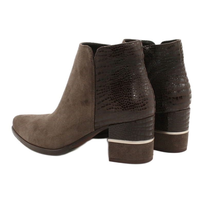 Gamis Botas de camurça elegantes femininas 4005 Brown marrom 3