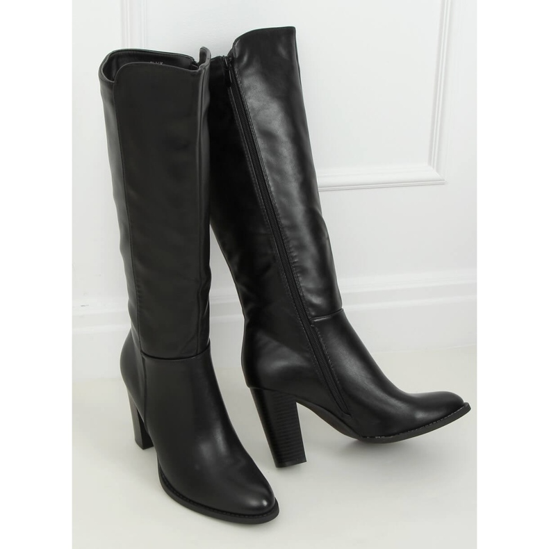 Botas pretas de salto alto UK03P pretas preto 1