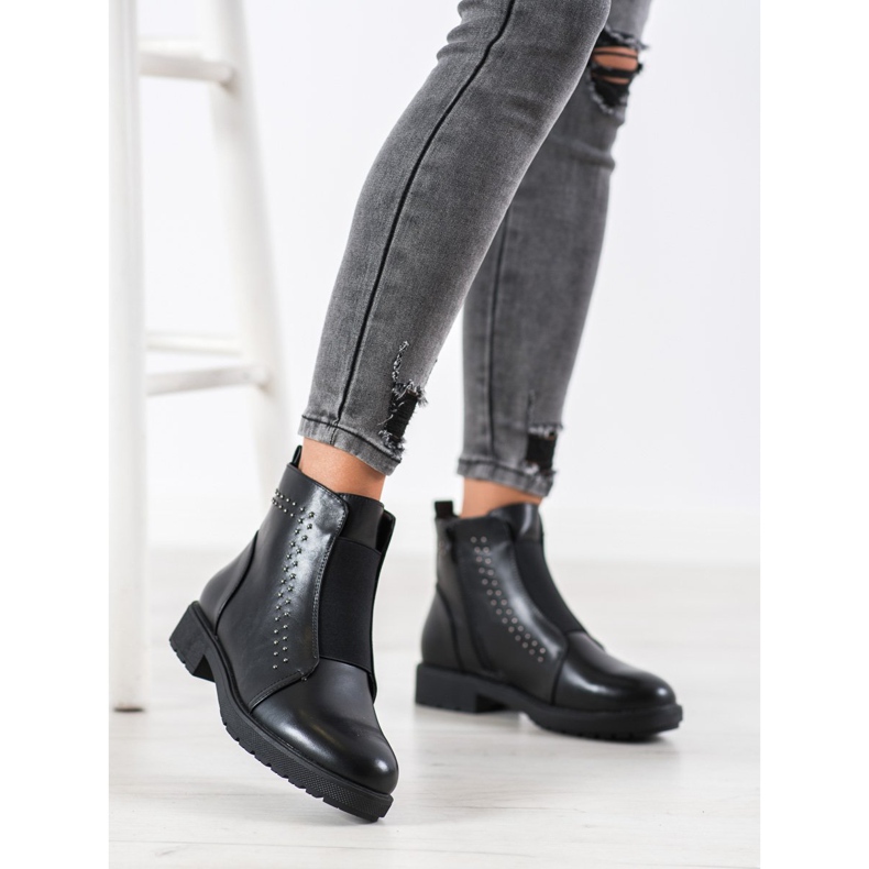 Sergio Leone Botas confortáveis ​​com elástico preto 2