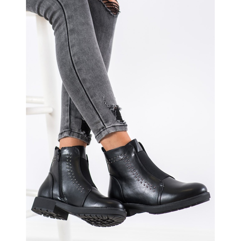 Sergio Leone Botas confortáveis ​​com elástico preto 1