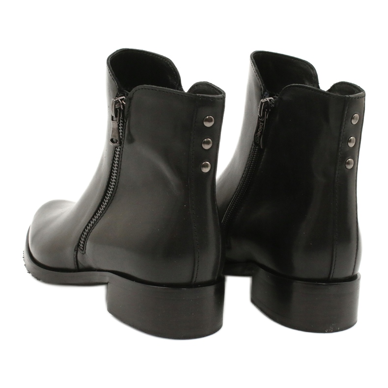Arka Botas pretas de couro feminino para um zíper 2881 preto 4