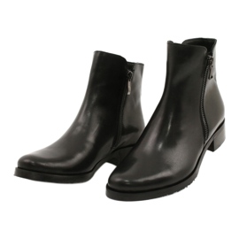 Arka Botas pretas de couro feminino para um zíper 2881 preto 2