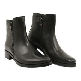 Arka Botas pretas de couro feminino para um zíper 2881 preto 5