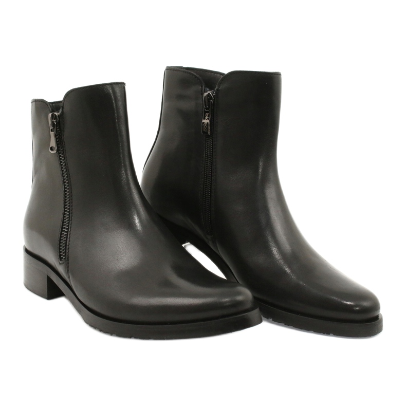 Arka Botas pretas de couro feminino para um zíper 2881 preto 5