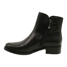 Arka Botas pretas de couro feminino para um zíper 2881 preto 1