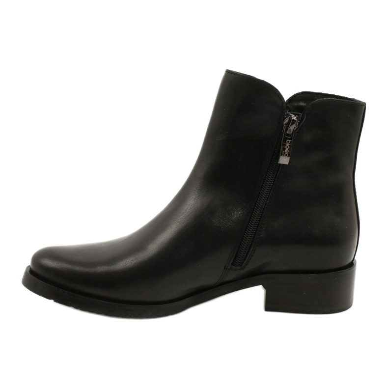 Arka Botas pretas de couro feminino para um zíper 2881 preto 1