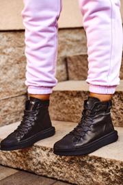 Calçados esportivos femininos em couro GOE preto GG2N3050 1