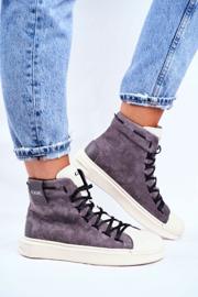 Calçados esportivos femininos em couro GOE cinza GG2N3049 1