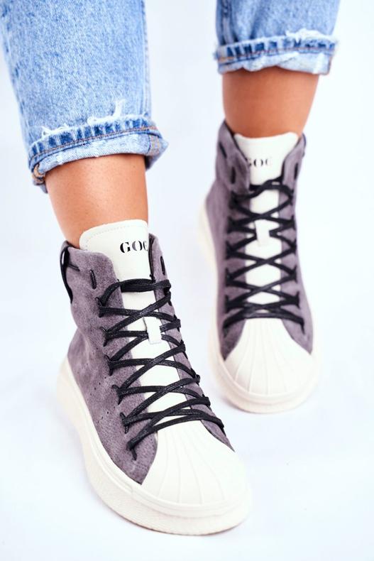 Calçados esportivos femininos em couro GOE cinza GG2N3049 2