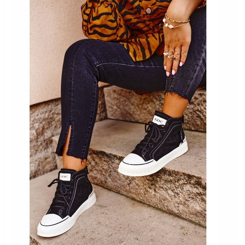 Calçados esportivos femininos em couro GOE preto GG2N3062 1