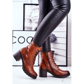 Vinceza Botas femininas em fibra marrom de salto alto castanho 1