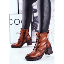 Vinceza Botas femininas em fibra marrom de salto alto 2