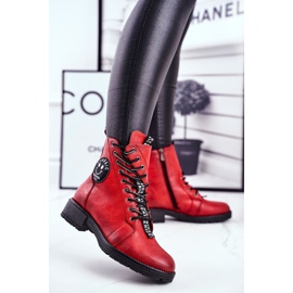 Vinceza Botas femininas vermelho quente Aspen 1
