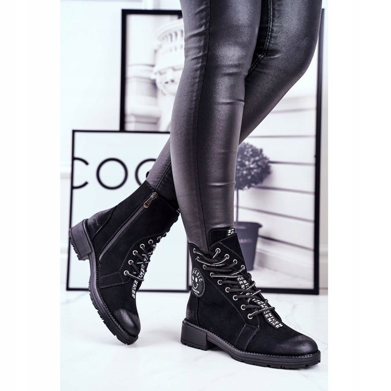 Vinceza Botas pretas quentes femininas Aspen preto 1