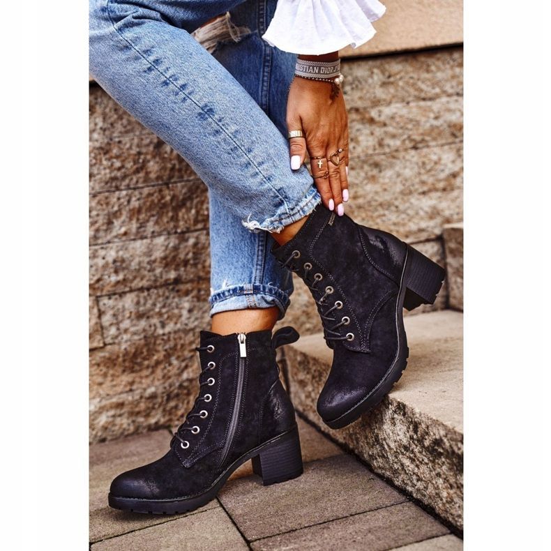 Vinceza Botas quentes femininas pretas no salto com vertigem preto 1