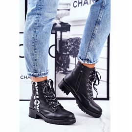 Vinceza Botas femininas pretas verso branco preto 1