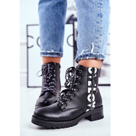Vinceza Botas femininas pretas verso branco preto 2