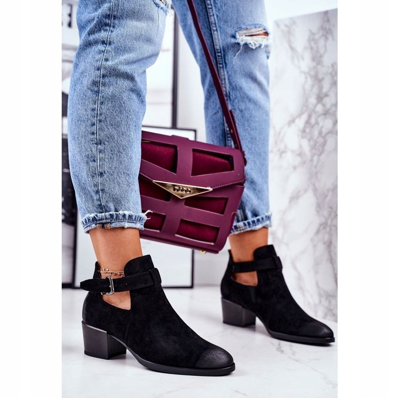 Vinceza Botas femininas de salto alto com recortes pretas Sicília preto 1