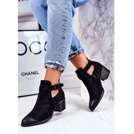 Vinceza Botas femininas de salto alto com recortes pretas Sicília preto 2