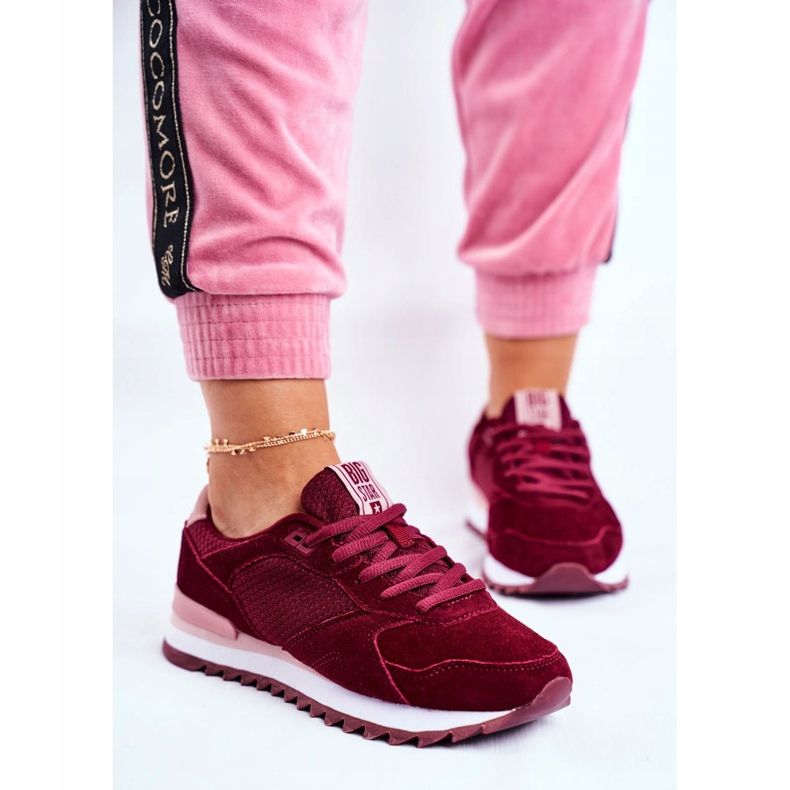 Sapatilhas esportivas femininas Big Star Burgundy GG274522 vermelho 2