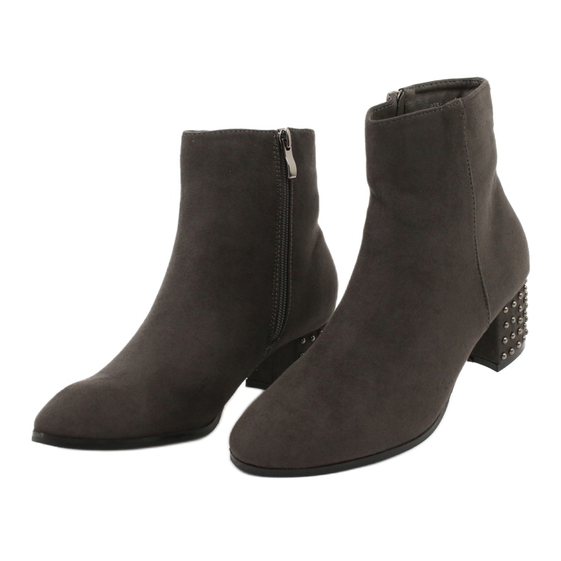 Botas femininas Filippo com um salto decorativo 540 cinza 2