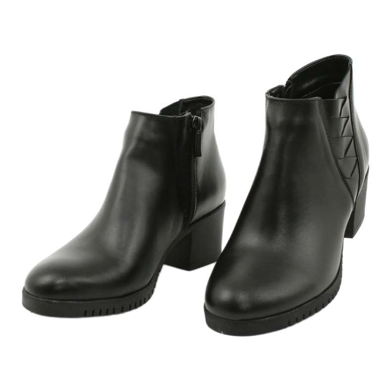 Gregors Botas de couro curto feminino 881 preto 2