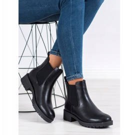 Bella Paris Botas de couro ecológico Chelsea preto 1