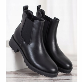 Bella Paris Botas de couro ecológico Chelsea preto 2