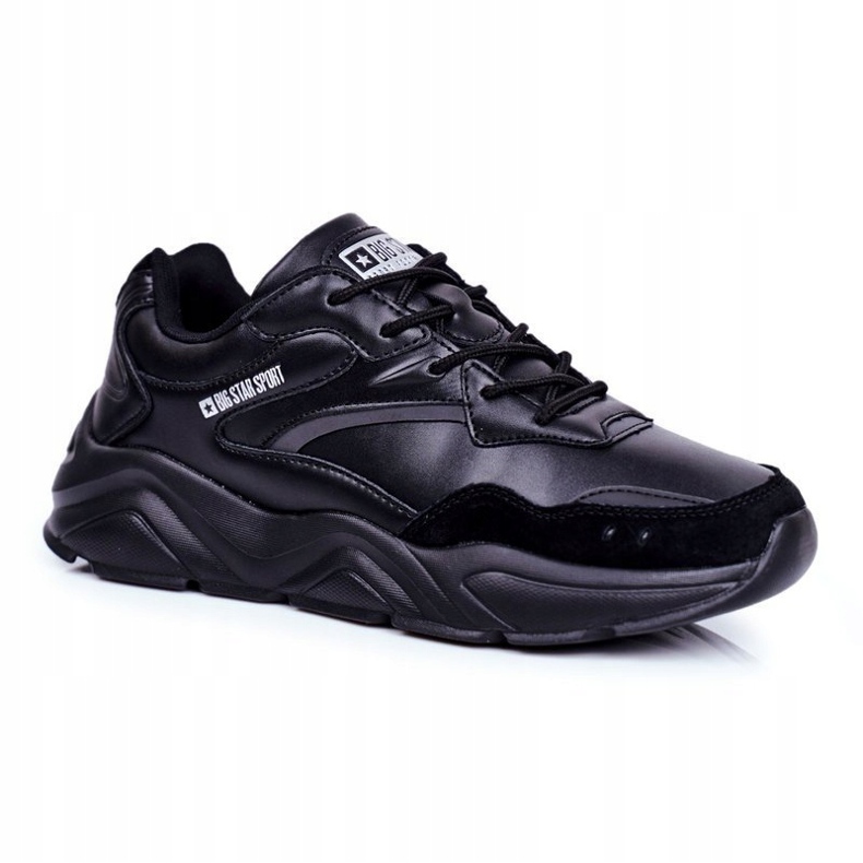 Sapatas esportivas masculinas Big Star pretas GG174574 preto 1