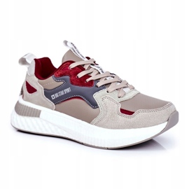 Sapatas esportivas masculinas Big Star Gray-Claret GG174463 bege vermelho cinza 1