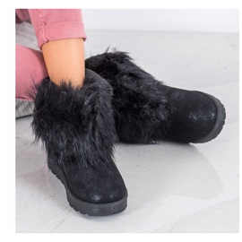 Bella Paris Botas de neve com pele preto 1