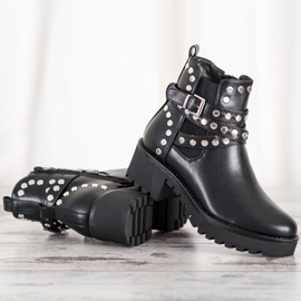 Seastar Botas de rock com jatos preto 1 Seastar Botas de rock com jatos preto 1