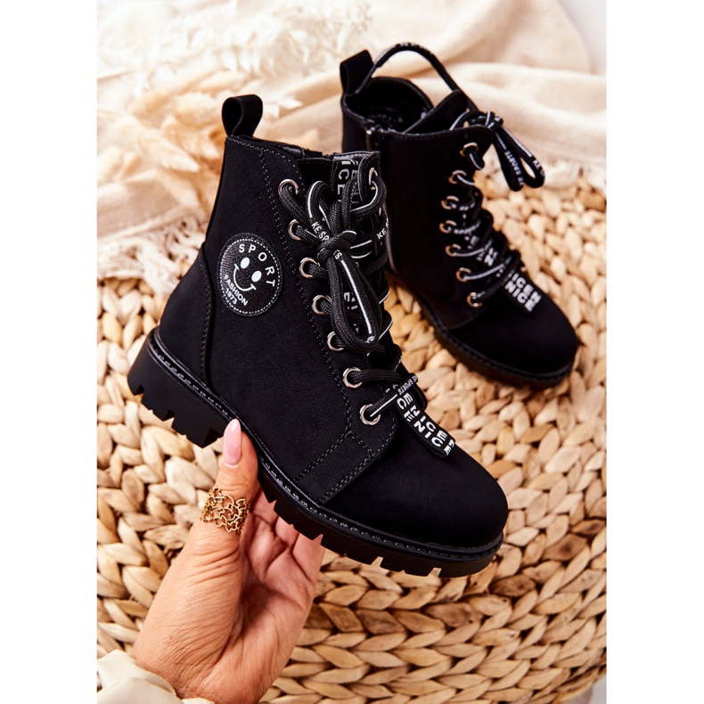 Vinceza Botas infantis Workers Black Mini Aspen preto 2