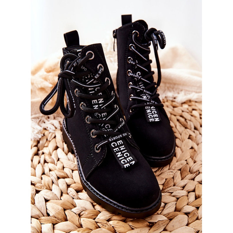 Vinceza Botas infantis Workers Black Mini Aspen preto 1