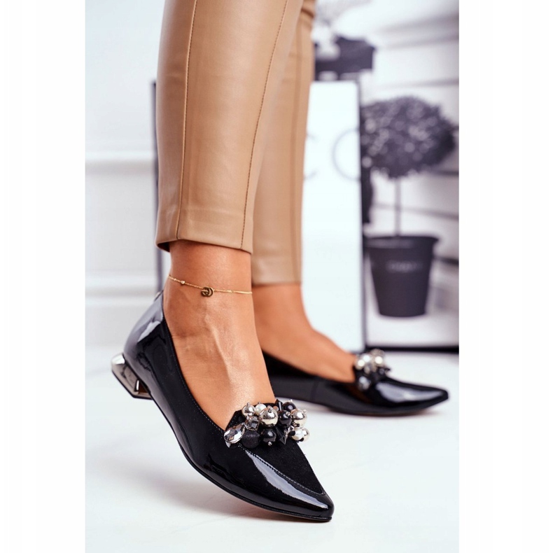 Bailarinas femininas Laura Messi Couro Preto 2157 1