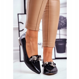 Bailarinas femininas Laura Messi Couro Preto 2157 2