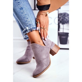 Botas femininas de salto alto recortadas em mini meliori cinza 1