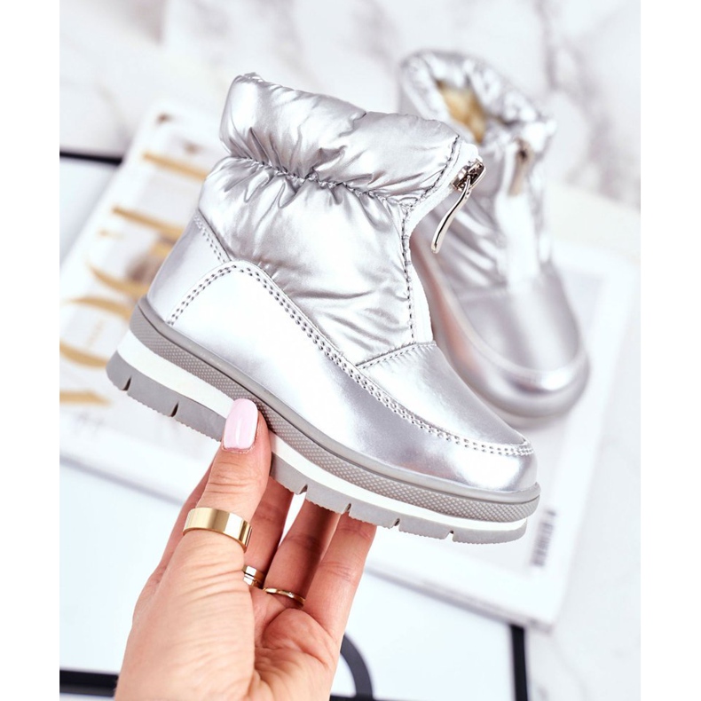 WEESTEP Botas de lã para crianças para neve quente e bolhas prateadas prata 2