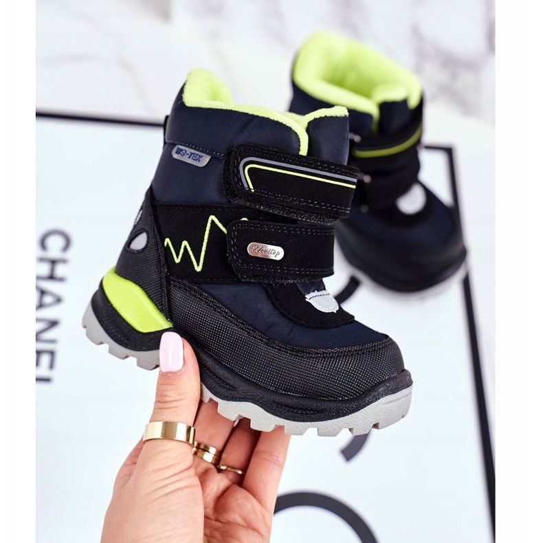 WEESTEP Botas de neve infantis aquecidas com lã azul marinho 2