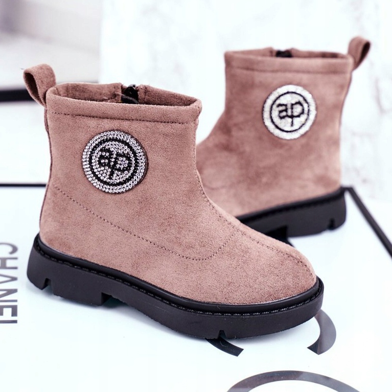 Apawwa Botas Quentes Infantis Bege Alvin 1