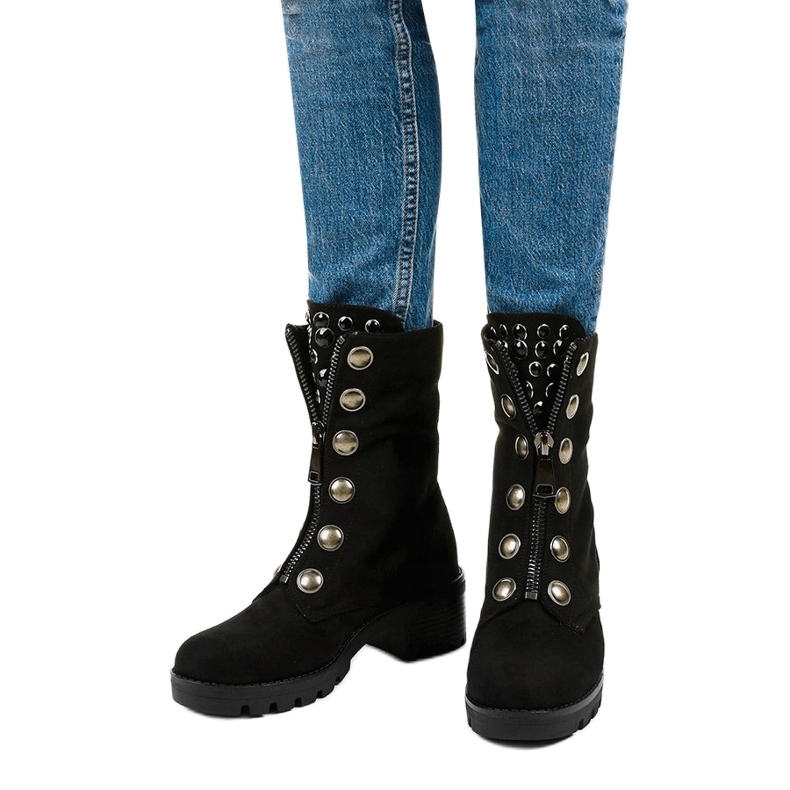 Botas altas de camurça preta da Dalmens preto 1