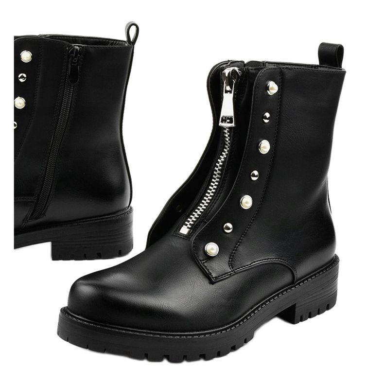 Botas de cano altas femininas pretas com zíper Isadora preto 1 Botas de cano altas femininas pretas com zíper Isadora preto 1