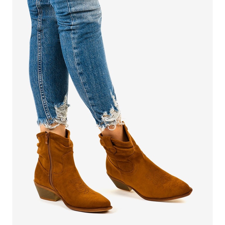 Botas altas de cowboy de camurça marrom Euphelea 1