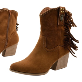 Botas de cowboy de camurça marrom da Lamimeila 1