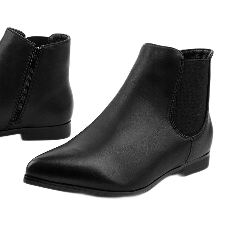 Botas Jodhpur pretas rasas com elástico Lagenaria preto 1